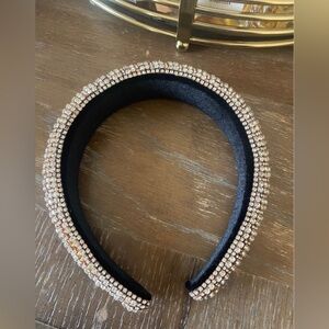 Elegant Black and Gold Embellished Headband